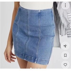 Free People High Waist Blue Denim Mini Skirt size 6